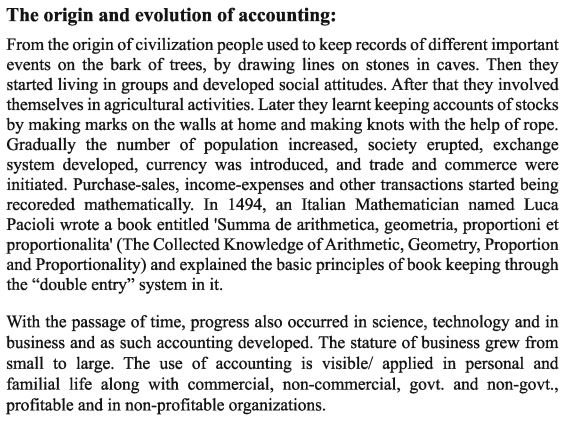 The origin and evaluation of accounting